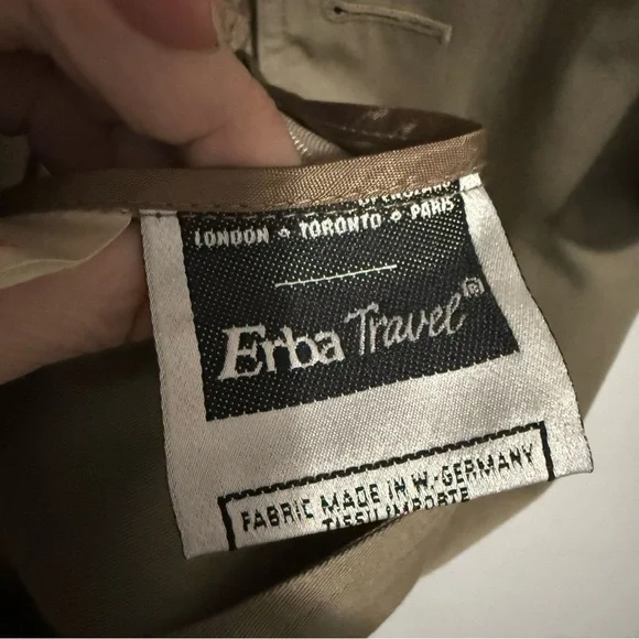 Vintage Olive Trench Coat with Purple Plaid Lining Detachable Insert & Collar - Picture 8 of 16